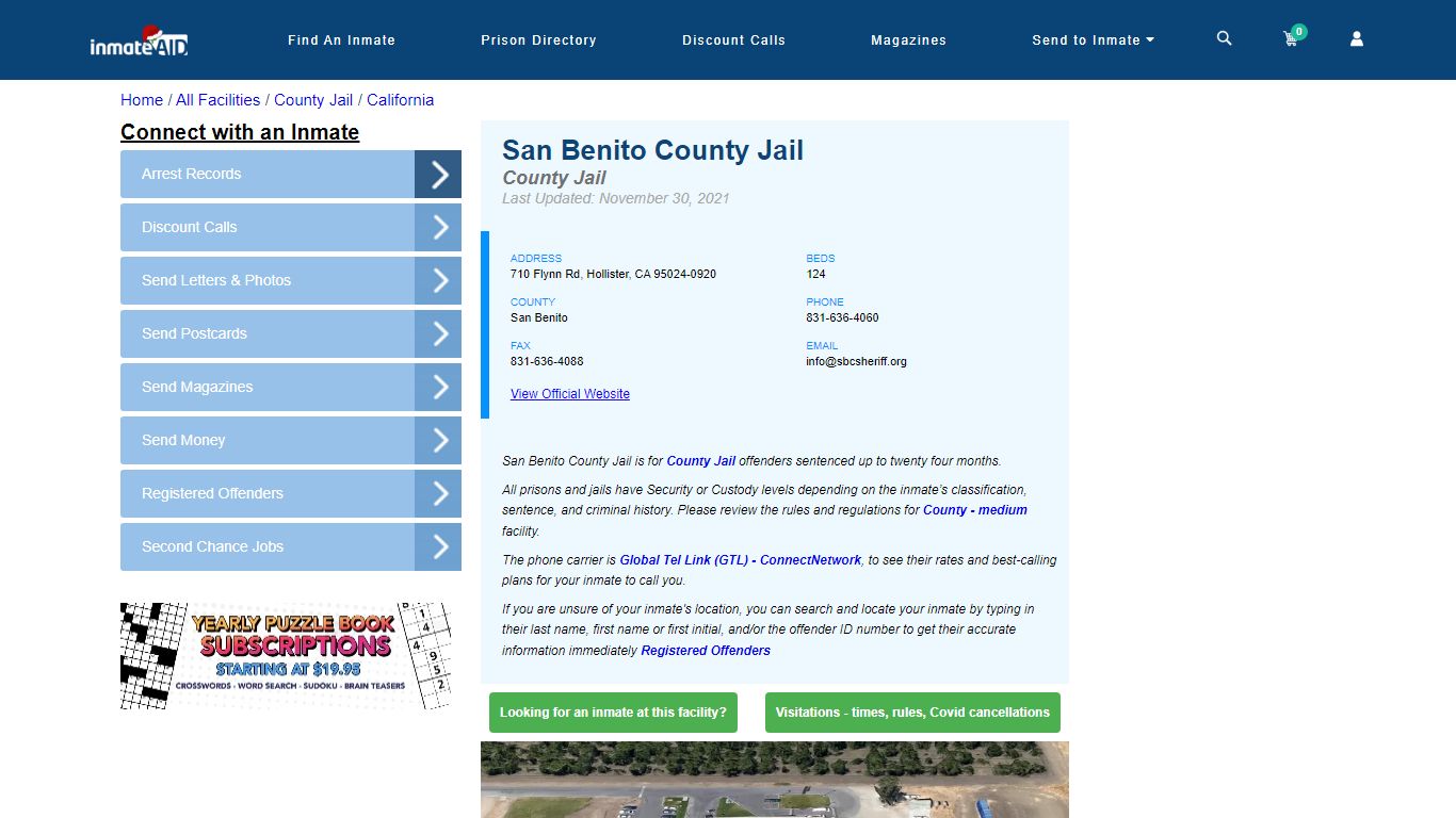 San Benito County Jail - Inmate Locator - Hollister, CA