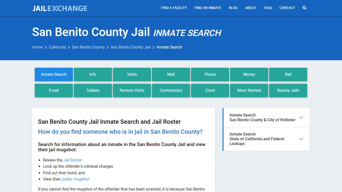 Inmate Search: Roster & Mugshots - San Benito County Jail, CA