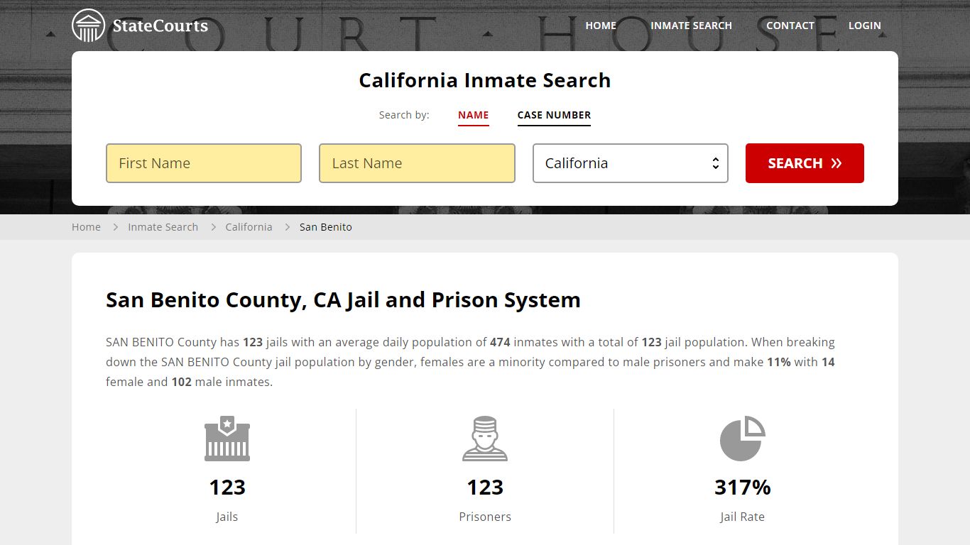 San Benito County, CA Inmate Search - StateCourts
